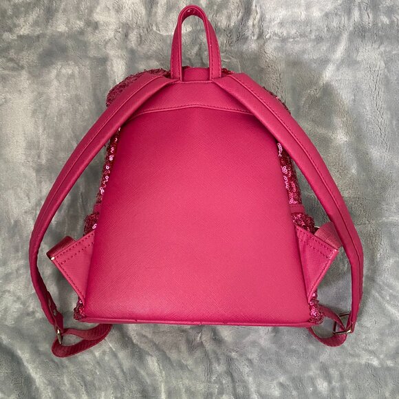 Loungefly Disney Parks Hot Pink Sequin Mini Backpack - Discontinued, Pre-Loved - Picture 7 of 14